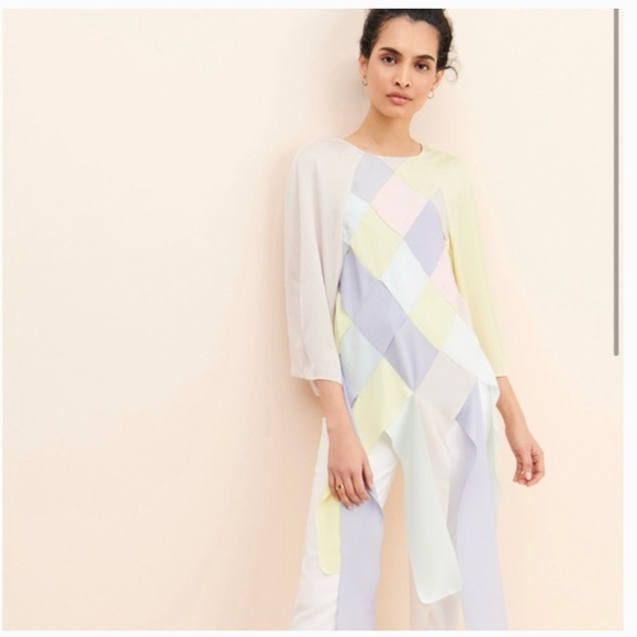 Naya Rea Anthropologie Colorful Crossover Shirt - Picture 1 of 6